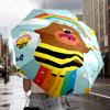 Bee's Rainbow Adventure Umbrella 8-Frame for Travel, camping, Casual Lightweight Portable Umbrella, Essential for every family Holidays Gift