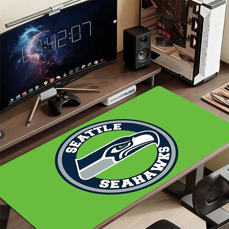 Seattle Seahawks Mouse Pad, Large Gaming Desk Mat, Non-slip XXL Mousepad for Laptop & Tablet, Mini PC Playmat with Stitched Edges