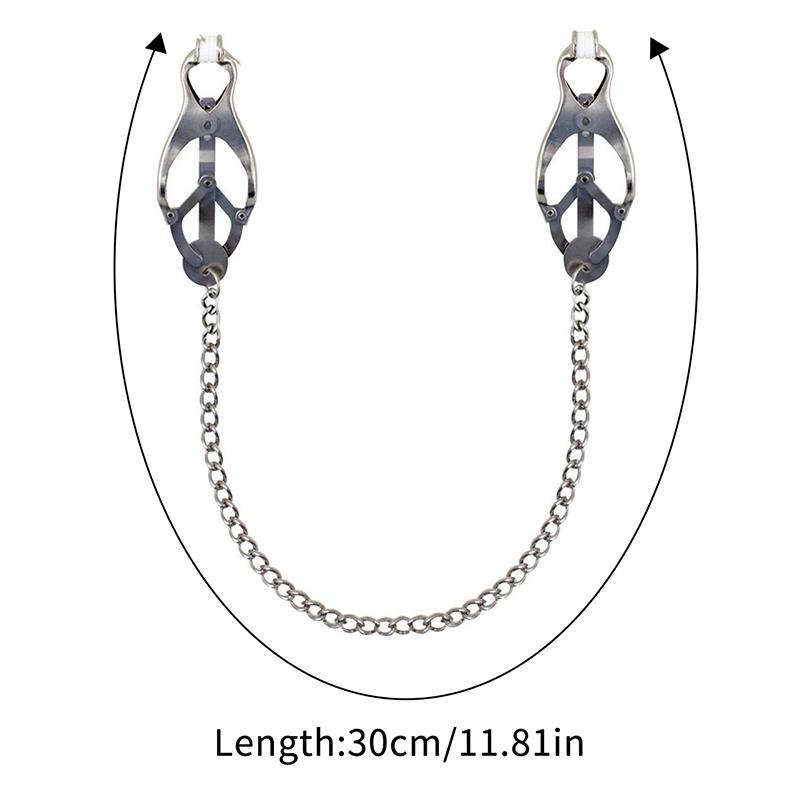 Metal Nipple Clamps With Chain Extreme Grip Tip Adult Bondage Restraints Sex Toys For Couples