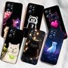 Иллюстрация мультяшного аниме-кота Для OPPO Reno 5 6 7 A96 A40 A58 Realme GT A74 A78 Neo2 A74 A78 Find X5 X3 X7 X8 Черный Чехол для Телефона