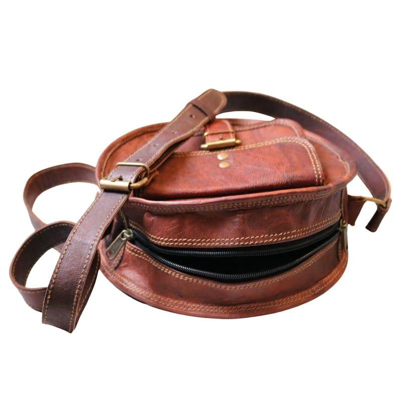 КОЖАНАЯ сумка на плечо ROUND ZIP ZIP