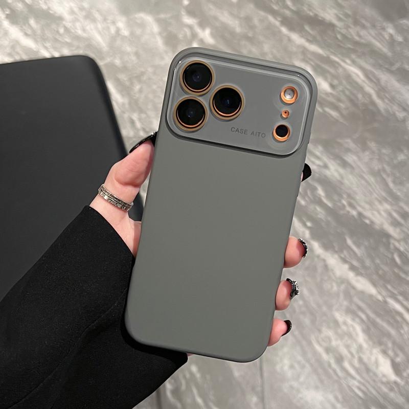 Чехол из жидкого силикона iPhone 17, противоударный, для Apple 16 Pro Max, чехол с полной защитой и большим окном