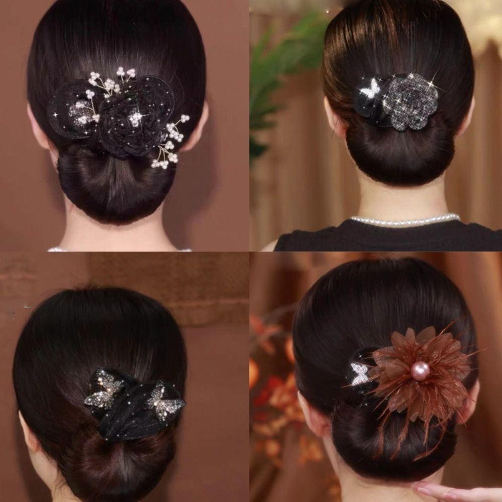 Cloth Flower Hair Clip Flexible Lazy Hair Curler Fashion Hair Bun Roller Women Girls