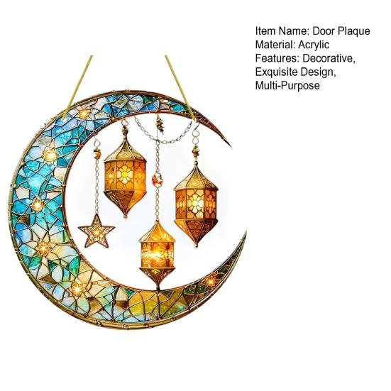 Acrylic Door Plaque Decorative Hanging Decoration Star Moon Flower 2D Pattern Bedroom Wall Art Plaque Living Room Bedroom Decor