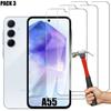 [3 Pieces] Tempered Glass for Samsung Galaxy A55 5G, Transparent Anti-Scratch Screen Protector