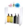 Kuai Acrylic Bath Rack Dispenser Stand Shampoo Stand Shower Stool Drainer Bathroom Storage Multifunctional Transparent Stylish (Clear)
