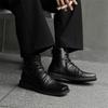 Fashion Black Men's Short Boots Fashionable and Personalized Design New Style Outdoor Trendy Party Daily Quality Formal Leather Shoes