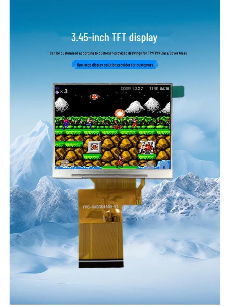 3,45-дюймовый TFT-экран 640x480 с интерфейсом SPI+24-битный RGB для портативной игровой консоли