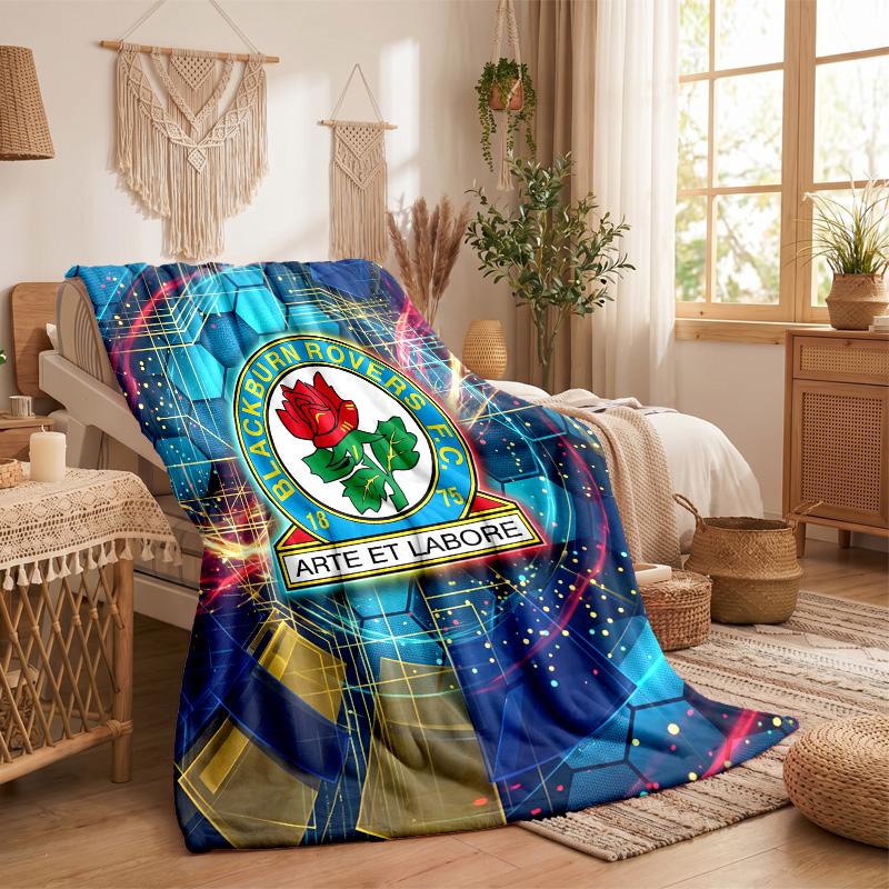 Blackburn Rovers Football Print Flannel Blanket Soft Warm Sofa Bed Throw Blanket For Home Office Bedroom