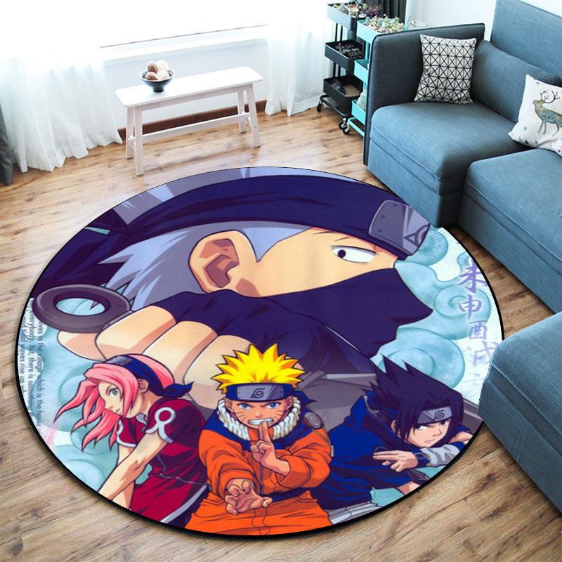 Famous cartoon NARUTO protagonist Uzumaki Naruto round carpet soft home decoration anti-slip door mat outdoor picnic mat carpet M4