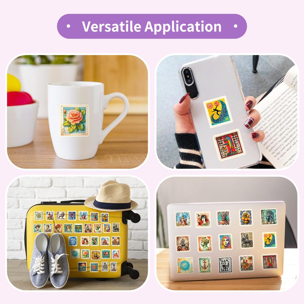 50 шт. Винтажные наклейки-граффити с марками - Креативные наклейки в скандинавском стиле для украшения журнала и предметов