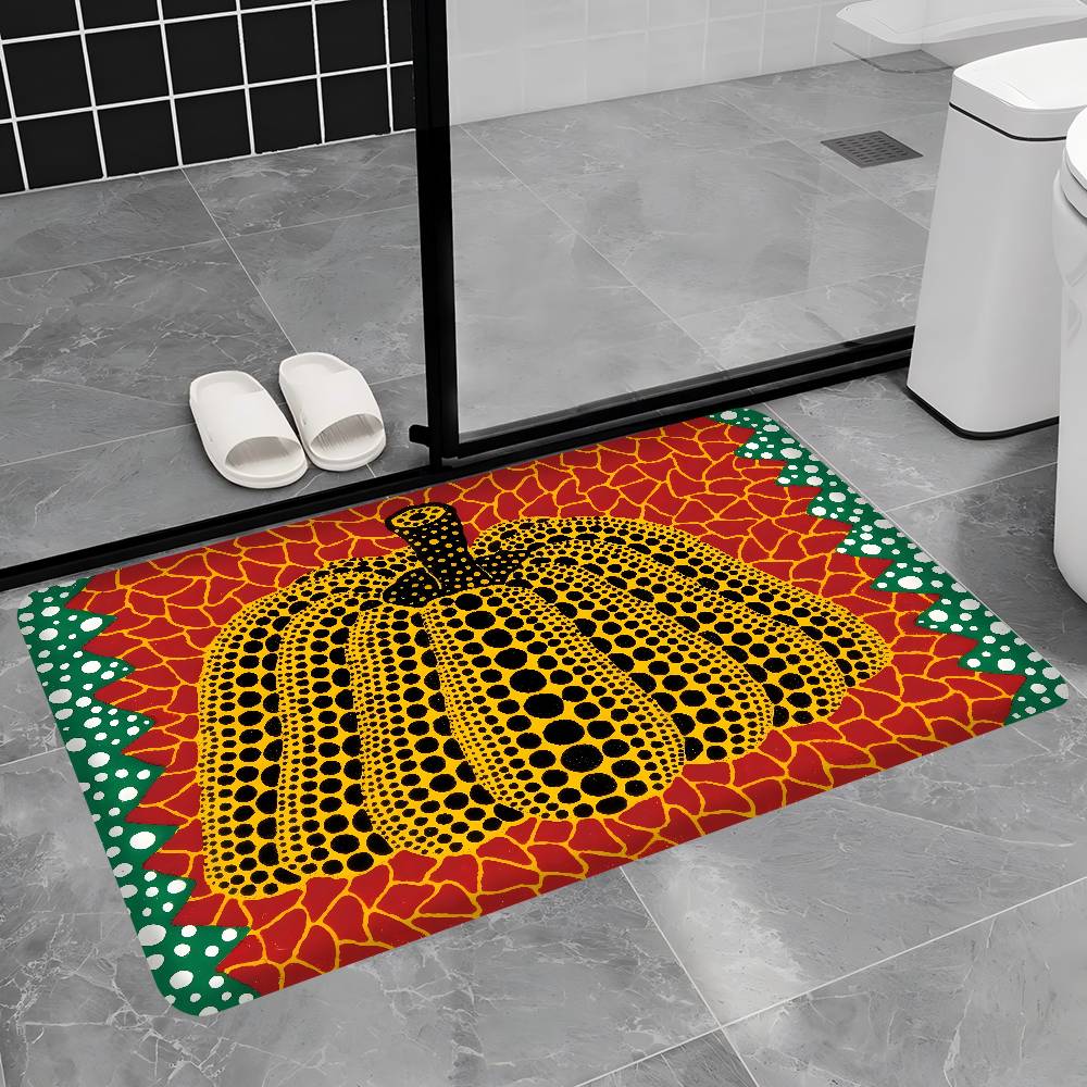 Artwork Classic K-kusama Y-yayoi Bathroom Mat Anti-slip Absorb Water Long Strip Cushion Bedroon Mat Welcome Doormat