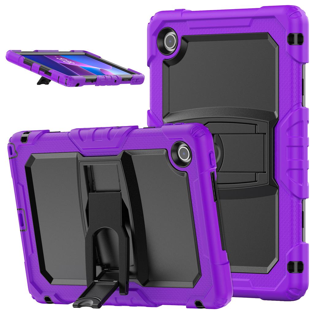 Kickstand Rugged Case for Lenovo Tab 10.1" 2025 K10C TB311XU TB311FU Heavy Duty Cover 3-Layers Protection Shockproof PC-Silicone