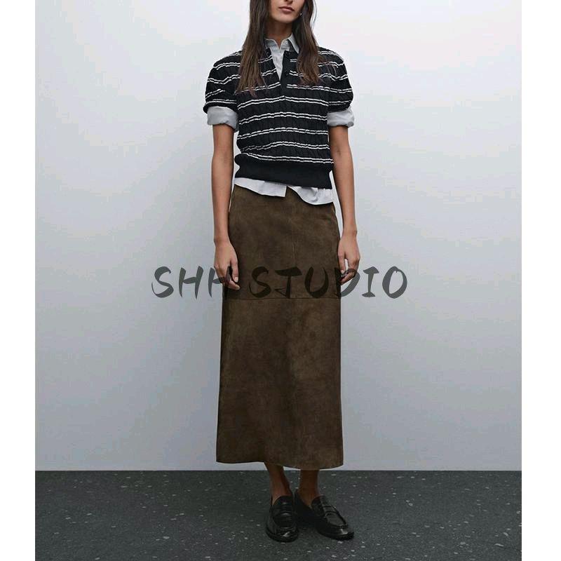 MD Spring New Women's Clothing Intellectual Intelligence Commute Style Stripes Short Sleeve Knitwear Tops 5719678