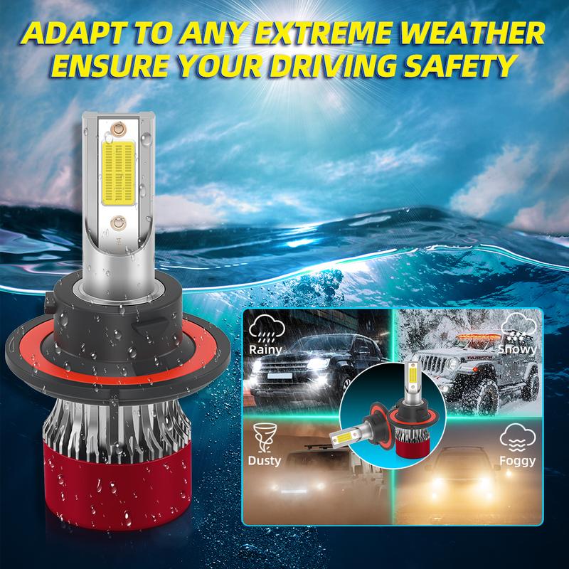 2PCS 6000K White LED Headlight Canbus No error 30000LM 150W Turbo Auto Headlamps Plug and Play 12V For Jeep Wrangler 2007-