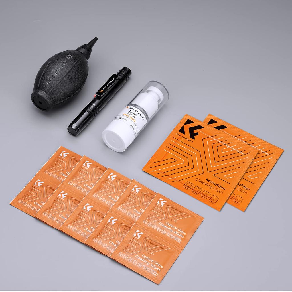 K&F Concept Camera Cleaning Kit 15-in-1 Set Camera Cleaning Supplies 15ml Cleaner + Cloth + Lens Pen + Blower + Cleaning Tissue Maintenance Supplies