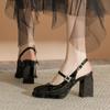 New Thick Heel Square Head Classic Female Mary Jane Shoes Summer Sandals