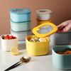 (M, Blue) BoSaiD Bento Box Leakproof Healthy Plastic Microwave Safe Lunchbox for Kitchen
