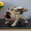Yousheng Big Mouth Dog Figurine Key Storage Tray Cartoon Puppy Resin Statue Jewelry Trinket Keys Container Box Animal Desktop Decoration Ornament