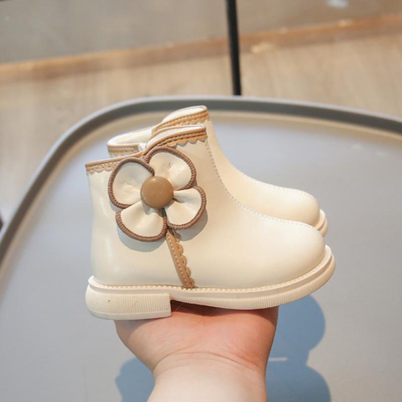 Девичьи бархатные хлопковые ботинки Осень и Зима Детские теплые короткие ботинки Девичьи ботинки