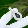 Mothers day Deal 925 Silver Black Fossil Coral Gemstone Wedding Pendant Jewelry