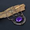 Фиолетовый топаз, драгоценный камень, медная проволока ручной работы, ювелирные изделия, антикварное ожерелье для любви
