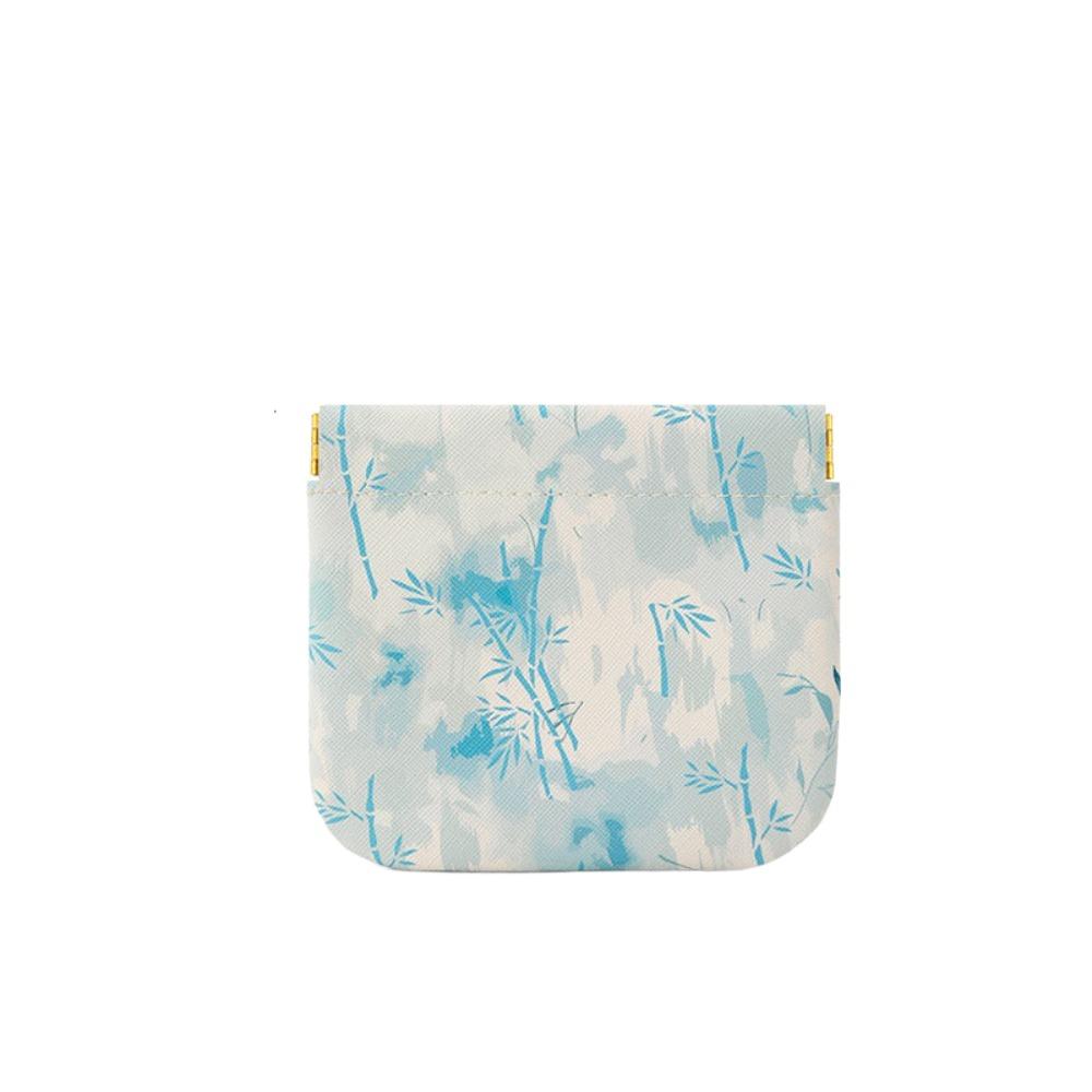 Pu Leather New Chinese Style Leaf Spring Bag Cosmetic Bag Jewelry Storage Bag Self-closing Coin Purse Coin Bags Earphone Bag
