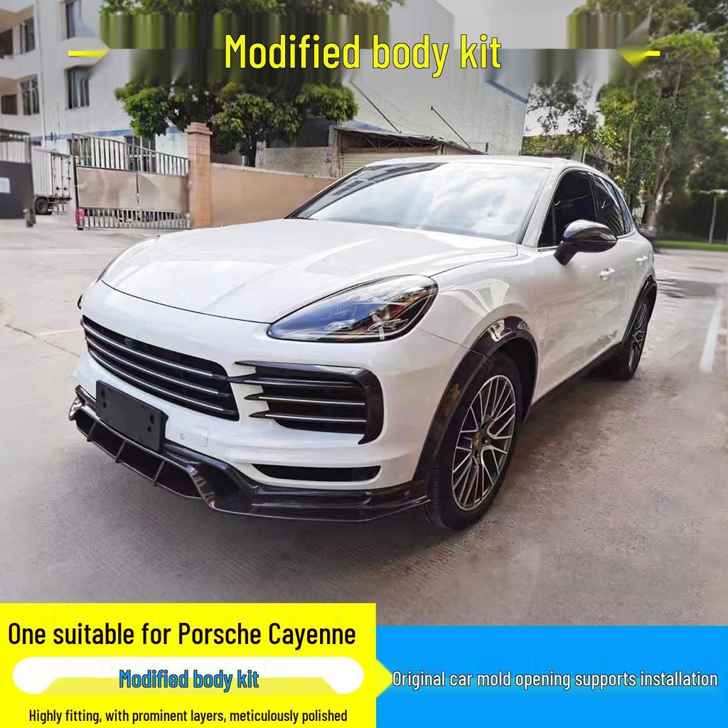 Porsche Cayenne 18-23 CM Model Upgrade Kit: Front/Rear Lip, Side Skirts, Spoiler, Fender Flares