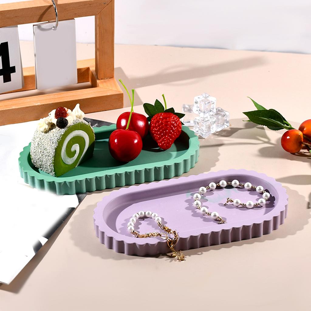 Большая овальная прочная силиконовая форма для подноса из смолы и бетона, товары для рукоделия, украшения дома, касты для посуды, ежедневное использование