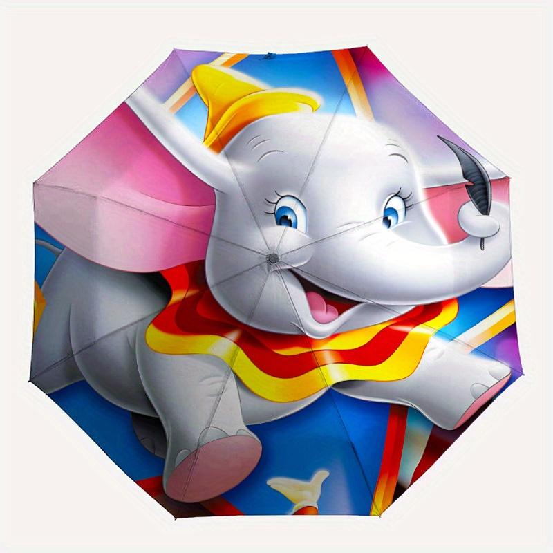 1pc Dumbo Automatic Folding Umbrella - Portable Foldable Design with 8 Ribs, Durable Plastic & Iron Frame, Outdoor Umbrella yy250731056