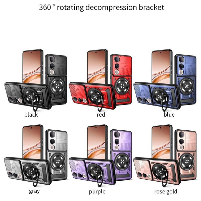 Противоударный бронированный чехол для Vivo V50 Lite 5G V50e Защитная крышка Держатель-кольцо Подставка Ударопрочный Capa Shell Fundas