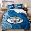Manchester City Heritage Three-piece set (1 * duvet cover + 2 * pillowcase, without core) 2DFlat Christmas birthday gift Duvet cover and pillowcase
