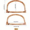 1PC D-Shaped Wood Bag Handle Purse Handbag Handle Replacement Rattan Woven Bag Handle Burlywood for Handmade Bag Straws Beach Canvas Handbags