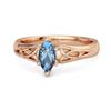 Celtic London Blue Topaz Ring 925 Sterling Silver Rose Gold Vermeil Trinity Knot Band Ring
