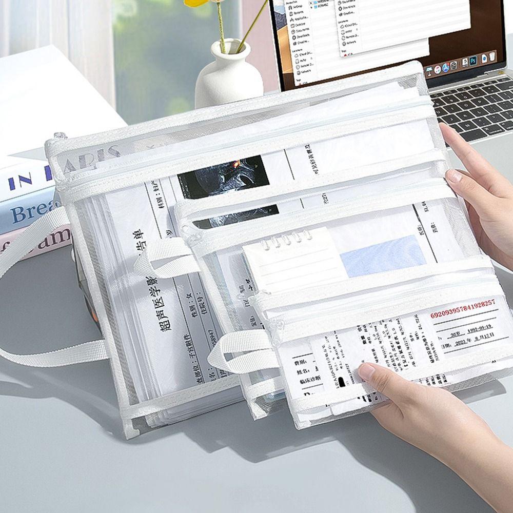 Double Layers Mesh Storage Bag A4/A5/A6 Pen Bag High Quality File Bag  Gift