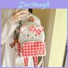 Hello Kitty Cartoon Pu School Backpack With Plush Material And Spliced Pattern Design