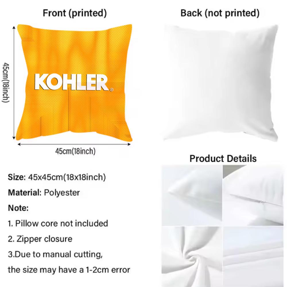 Подушка Kohler с чехлом, двусторонний плюшевый чехол для подушки – Для автомобиля, дивана, спальни, идеально подходит в качестве подарка.