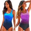 Women's Sexy Backless Gradient Print One-Piece Swimsuit