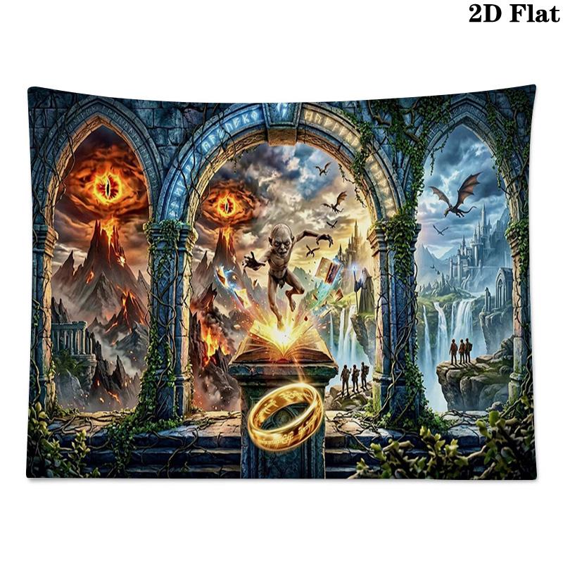 Lord Rings Wall Tapestry Aesthetic Wall Hanging Printed Fabric Blanket Decorative Tapestries for Bedroom Living Room Home Decor