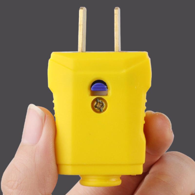 Flame-Retardant Heavy-Duty 2-Prong Electric Plug Drop Resistant Yellow for DIY Electrical Wiring Projects