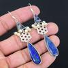 Gift For Her 925 Silver Natural Lapis Lazuli Gemstone Drop/Dangle Earrings