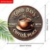 2D Flat Decorative Signs, Interior Wall or Door Decoration, the Pattern Is Coffee and "GOOD DAYS"logo, an Interesting Gift for Family and Friends