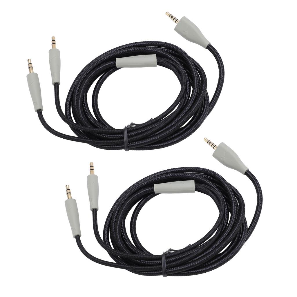 2PCS PC 3.5mm to Dual 3.5mm Earphone Cable 6.6FT OFC 3.5mm to Dual 3.5mm Jack Sound Cable for MMX100