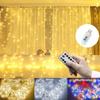LED Curtain String Light Christmas Fairy Lamp USB Remote Control Wall Twinkle Lights For Home Room Wedding Party Glow Decor