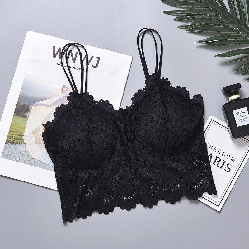 Сексуальное кружевное нижнее белье для женщин, бюстгальтеры, беспроводные модные женские внутренние топы, нижнее белье с открытой спиной