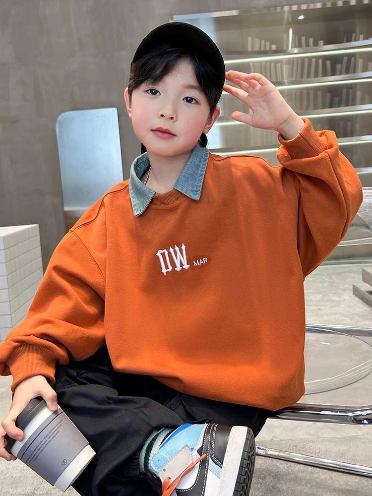 Новый свитер-поло для мальчиков 2025 - Весенне-осенний стиль, модная футболка для больших мальчиков