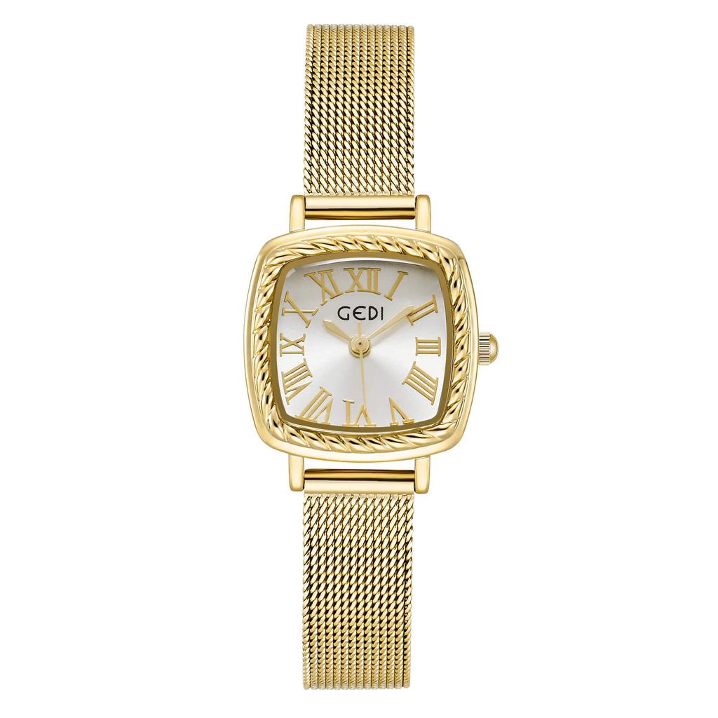 Модные и простые женские часы, повседневные кварцевые женские часы, темпераментные часы из розового золота с квадратным ремешком для женщин