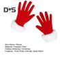1 Pair Winter Christmas Gloves Thick Plush Trim Anti-slip Elastic Keep Warm Windproof Santa Claus Cosplay Performance Prop