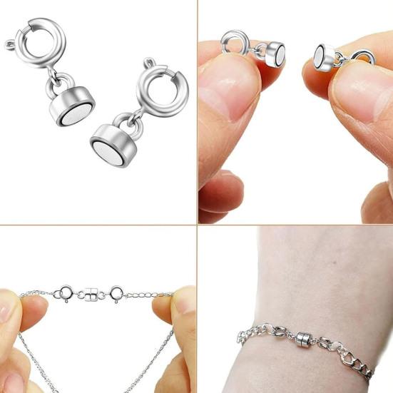 6Pcs Magnetic Necklace Clasp with Lobster Clasp Jewelry Connecting Buckle Necklaces Extender Bracelet Closure DIY Crafts