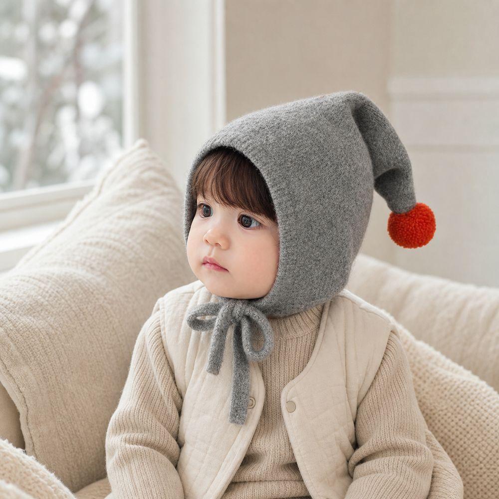 Thick Warm Baby Winter Hat Adjustable Tie Straps Pom Pom Bonnet Gifts Toddler Bonnet Baby Girls